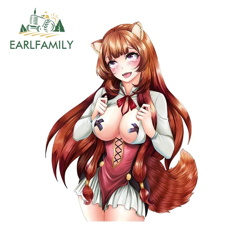 

EARLFAMILY 13cm x 9.9cm for Raphtalia Ahegao Car Stickers RV Waterproof Car Accessories Decal Motorcycle Graffiti Laptop Decals