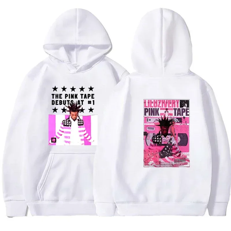 Rapper Lil Uzi Vert Pink Hoodie Tour Concert Fashion Sweatshirts Hip Hop Streetwear Harajuku Gifts For Fans