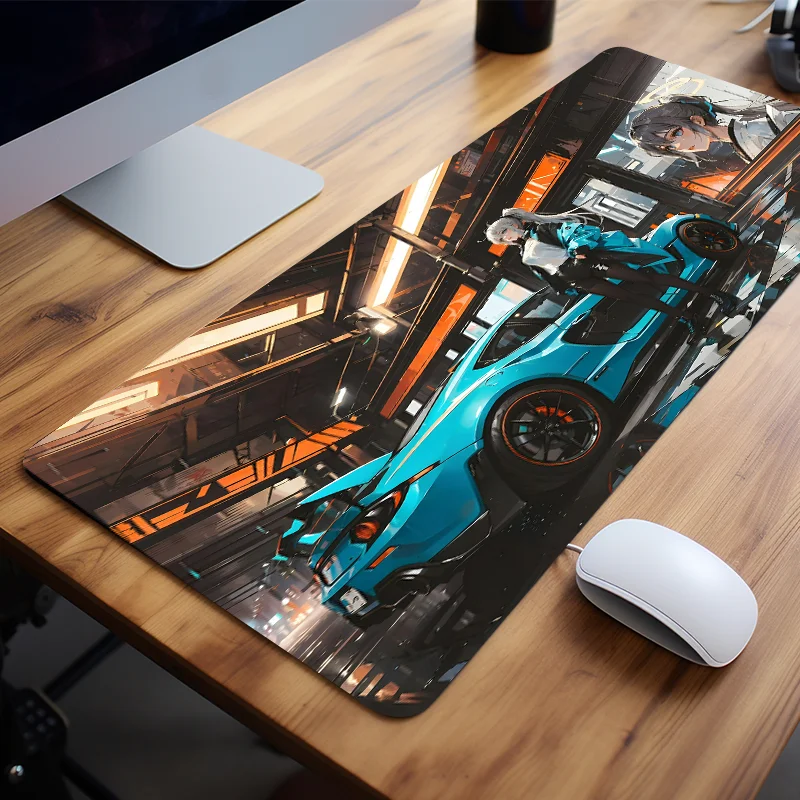 

Cool Racing Cyberpunk Mouse Pad Non-Slip Rubber Base HD Print Desk Mat for Gamers and Office Gift for Friends and Teens