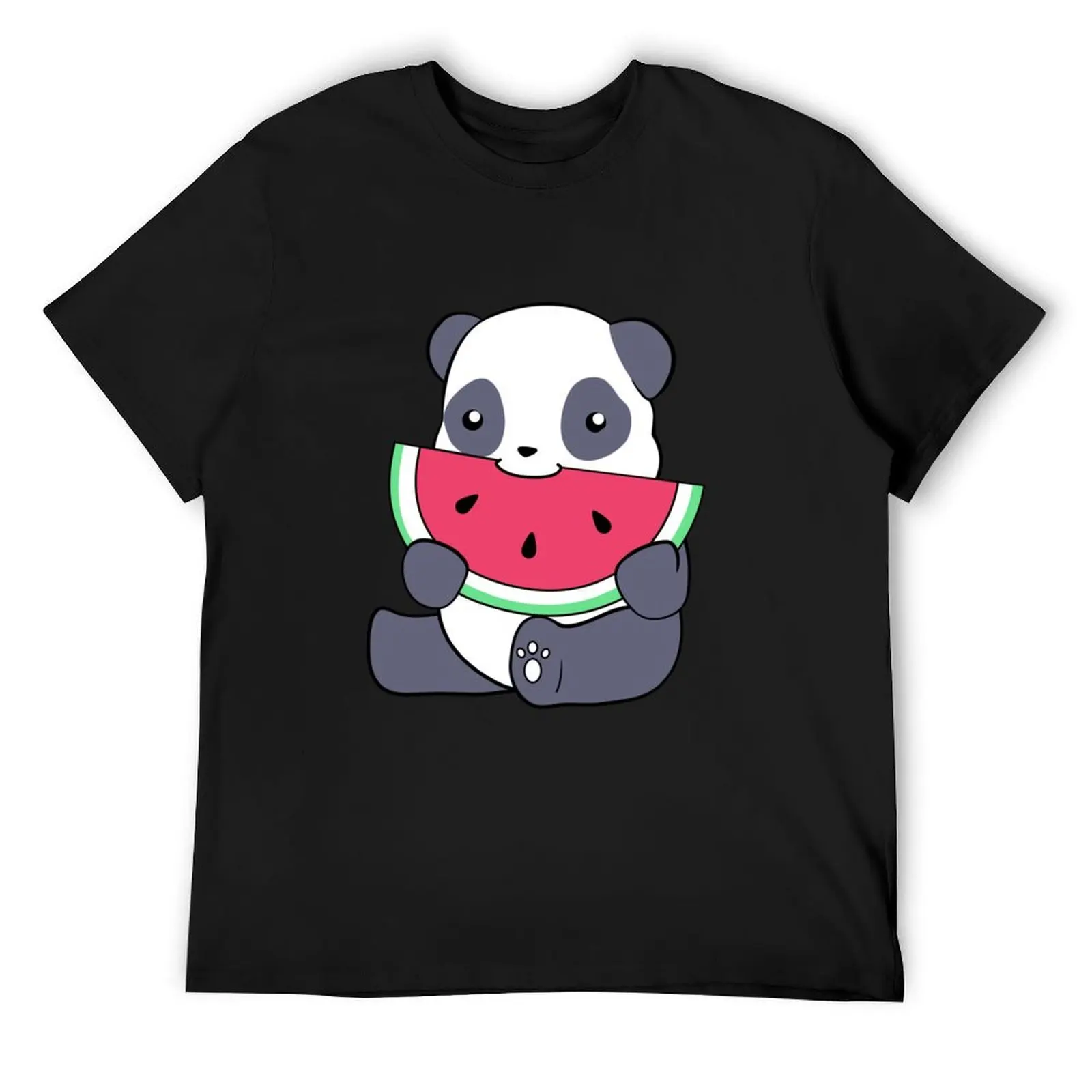 WATERMELON PANDA T-Shirt customs plus size tops graphic t shirt vintage hippie clothes Men's t shirts