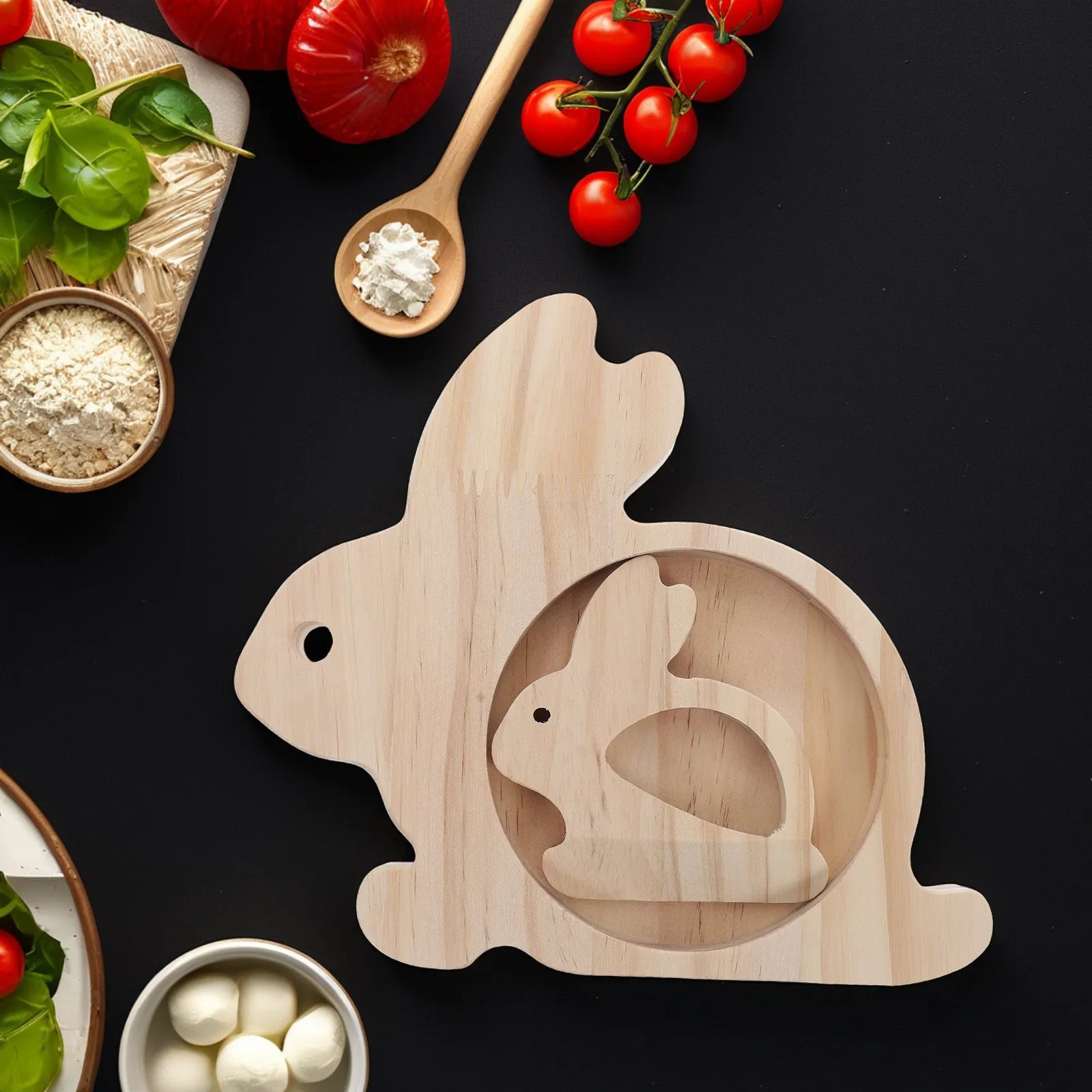 

Набор из 1 бамбуковой разделочной доски в форме кролика, деревянная кухонная доска для нарезки, декоративный поднос для сервировки на вечеринках и мероприятиях, для еды