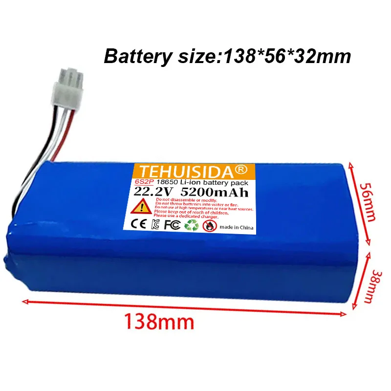 100% Original 22.2V 5200mAh 6S2P Lithium-ion Battery Pack 18650 Battery, Suitable for DIY/remote-controlled Drones/lawn Mowers
