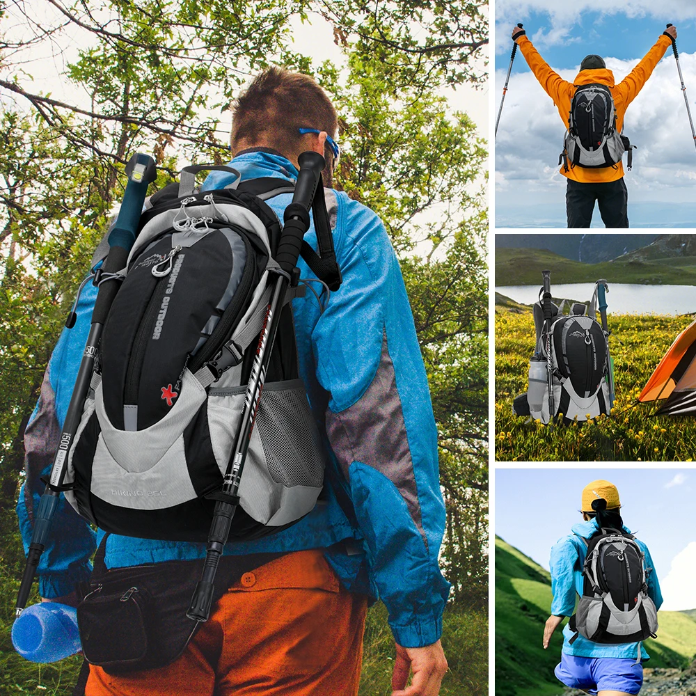 INOXTO 25L Bergsteigen Feuchtigkeitsspendende Rucksack Frauen Radfahren Trail Running Rucksack Männer Marathon Wandern Rucksack 2L Wasser Flasche – Detail 1
