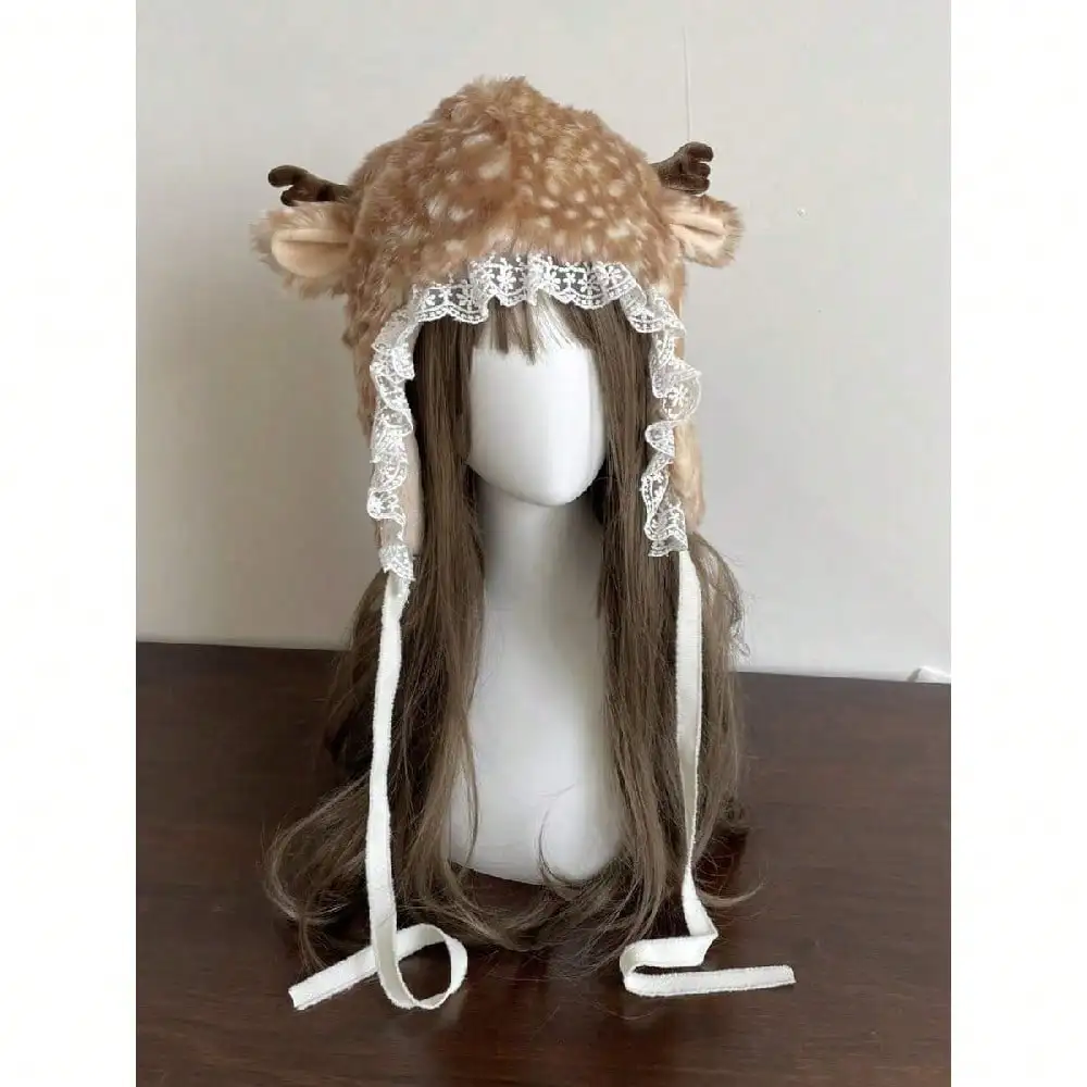 1pc Cute Plush Deer Antler Ear Headband, Warm Ear Warmer Headband, Cozy Casual Accessory For Women In Autumn/Winter Autumn Decor