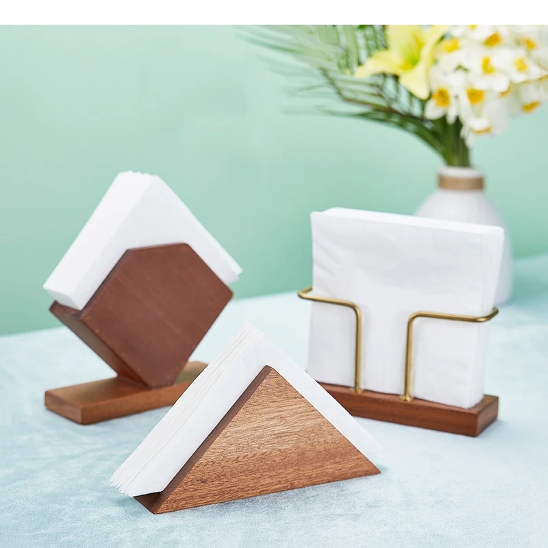 

Wooden Tissue Holders Napkin Toilet Paper Storage Racks Home Kitchen Vertical Towel Holder Desktop Shelves