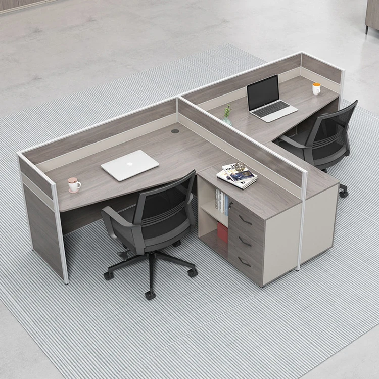 

Office Modular Cubicle Workstation Office L Shape Staff Work Table