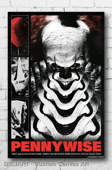 

IT - SMILING FLOAT Canvas Poster Custom Size Available Room Decoration Home Decor Wall Art