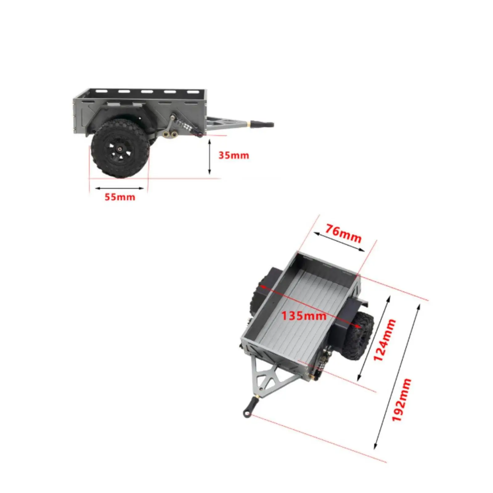 RC Utility Trailer No Damage Install Miniature Tow Trailer Simulation Design