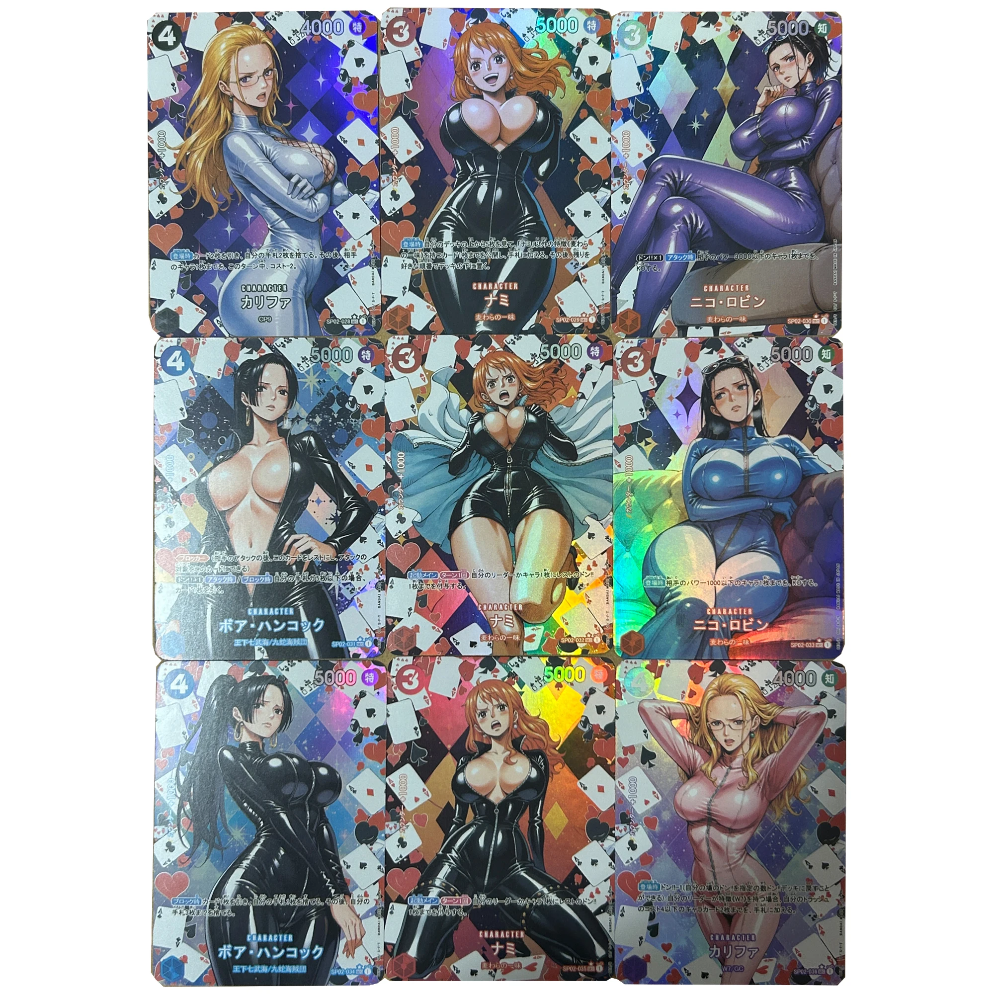 9 Pz/set Fai Da Te Self Made One Piece Robin Nami Poker Uniforme Collezione di Carta di Colore Flash Opcg Kalifa Anime Carte Regalo Giocattoli