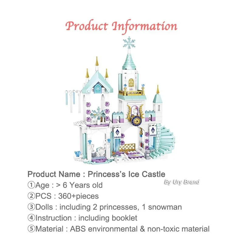 Ragazze Amici Parco giochi di ghiaccio della principessa Castello Casa Set Film Cavallo Bambole Blocchi di costruzione fai da te Giocattoli per regali creativi per bambini