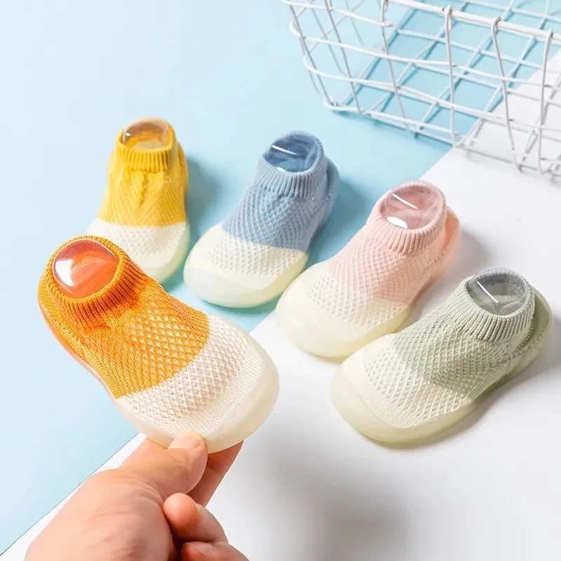 Summer New Combed Cotton Anti slip and Breathable Children's Soft Sole Shoes Baby Walking Shoes Mesh Faced Baby Floor Socks