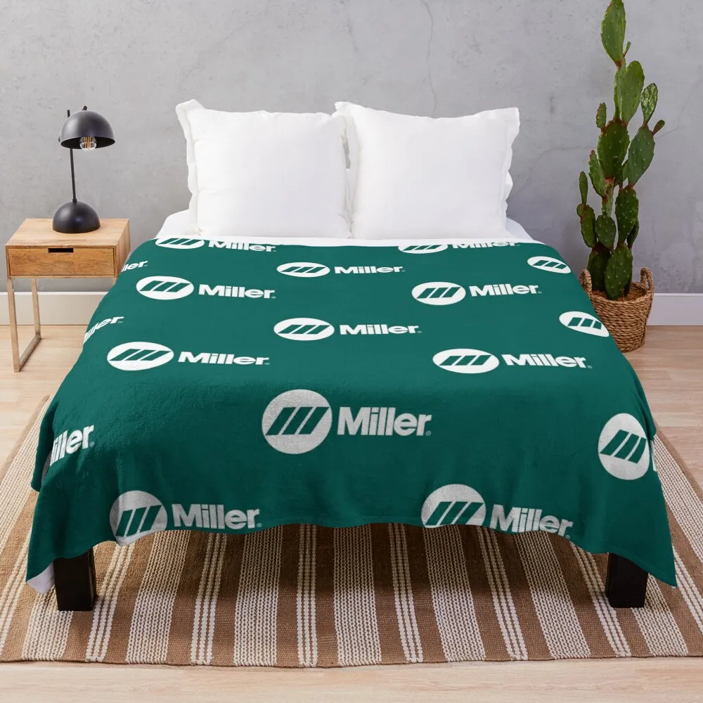 

Millerr Welding Equipment White Logo Throw Blanket Decorative Throw Luxury Designer Beach Blankets