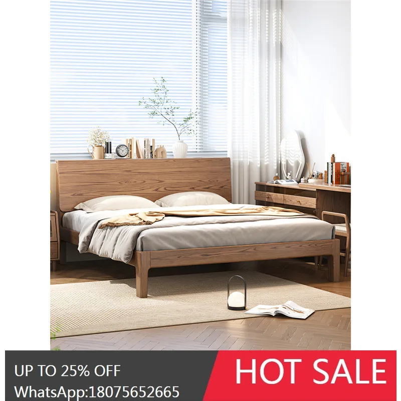 SGF Nordic Bed Modern Simple Solid Wood Furniture Master Bedroom 1.8m Double Bed