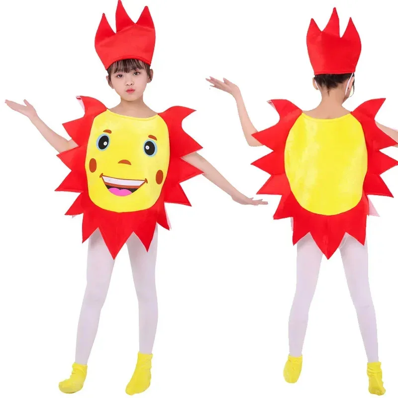 Sol lua estrelas nuvens gotas de chuva cosplay traje planta mundo festa das crianças desempenho roupas crianças anime dança vestido mostrar