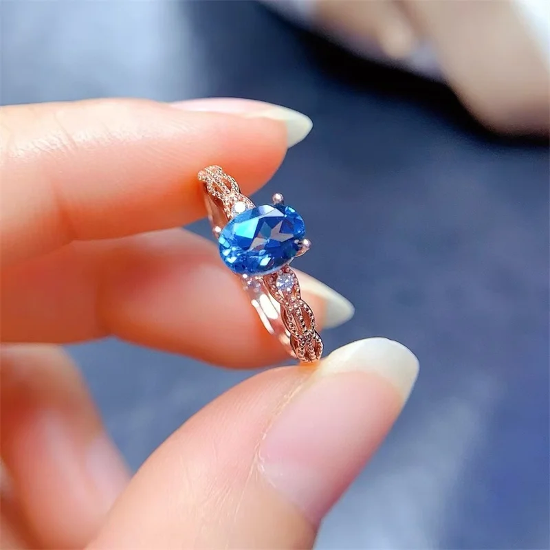 

Fashionable Natural Topaz Ring, 925 Silver Women's Ring, Daily Wear