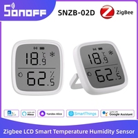1-10PCS SONOFF SNZB-02D Zigbee Smart Temperature Humidity Sensor LCD Screen Smart Home Works with Alexa Google Home Assistant