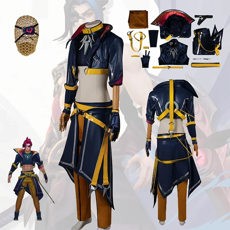 

Game LOL Heartsteel Cosplay Kayn Costume Cosplay Men's Top Jacket Pants With Accessories Suit Halloween Party Carnival Outfit