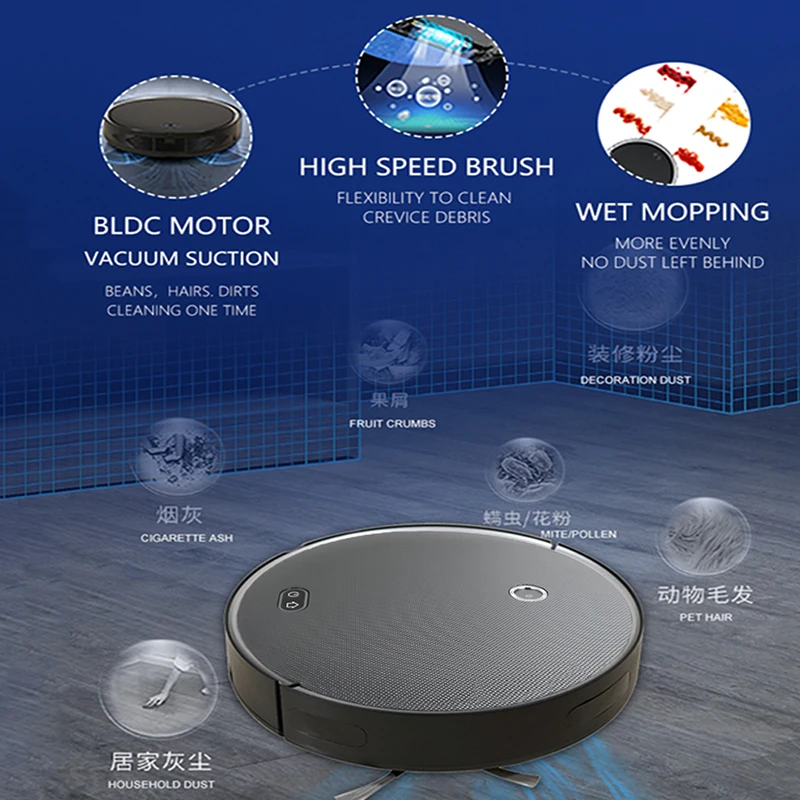 PUREROBO F8S Robot Vacuum Cleaner Smart Mopping Superb VSLAM+Gyroscope Navigation Sweep and Wet Mopping Floors&Carpet Auto-Clean