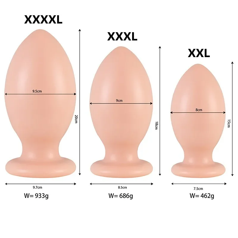 2 Colors PVC Oversize Egg Shape Anal Plug Dildos Big Anal Dilator Butt Plug Stimulate Anus Flirting Sex Toys For Women and Men