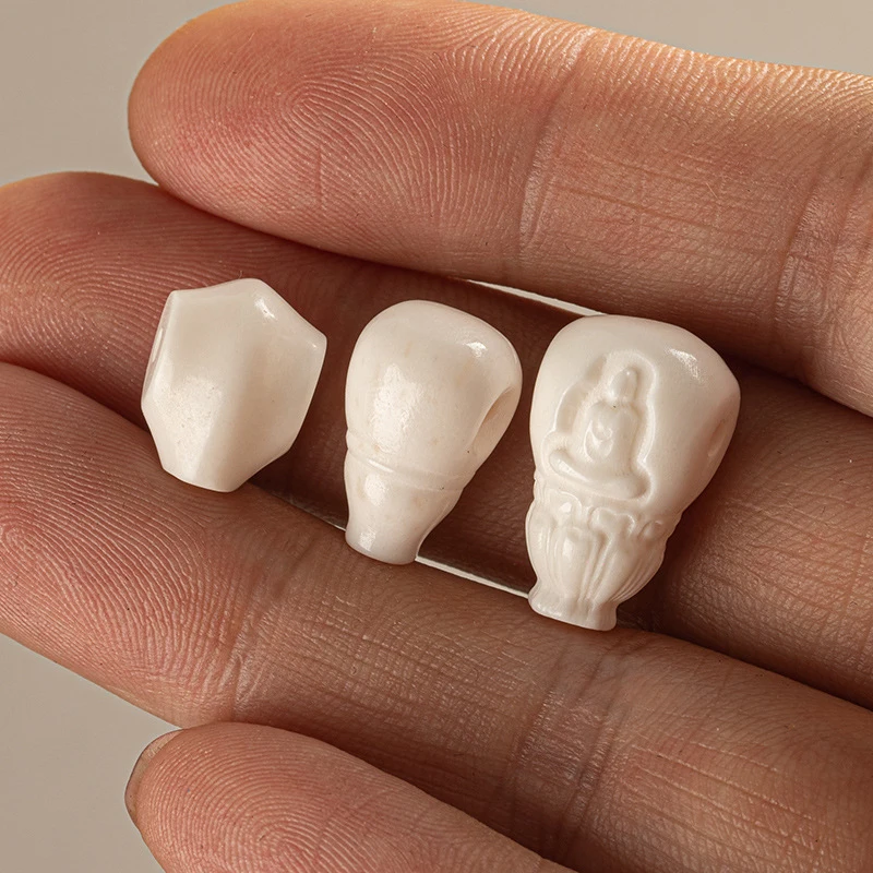 Deer bone formless three-way shark cup high-polish monkey vajra moon 108 Buddha bead accessory