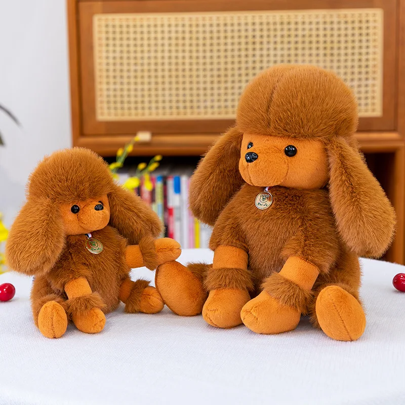 Jouet en peluche caniche de dessin animé Kawaii 25/30/40cm, chien Super doux, oreiller en peluche, jouet pour enfants, amoureux des chiens, cadeau d'anniversaire, décoration de canapé pour la maison