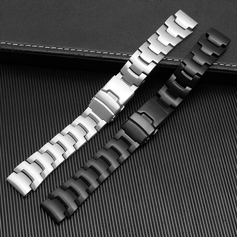 Solid Stainless Steel Watchband Strap For Casio PROTREK PRG-260 PRG-270 PRG-550 PRW-3500/2500/5100 Metal Replacement Wristband