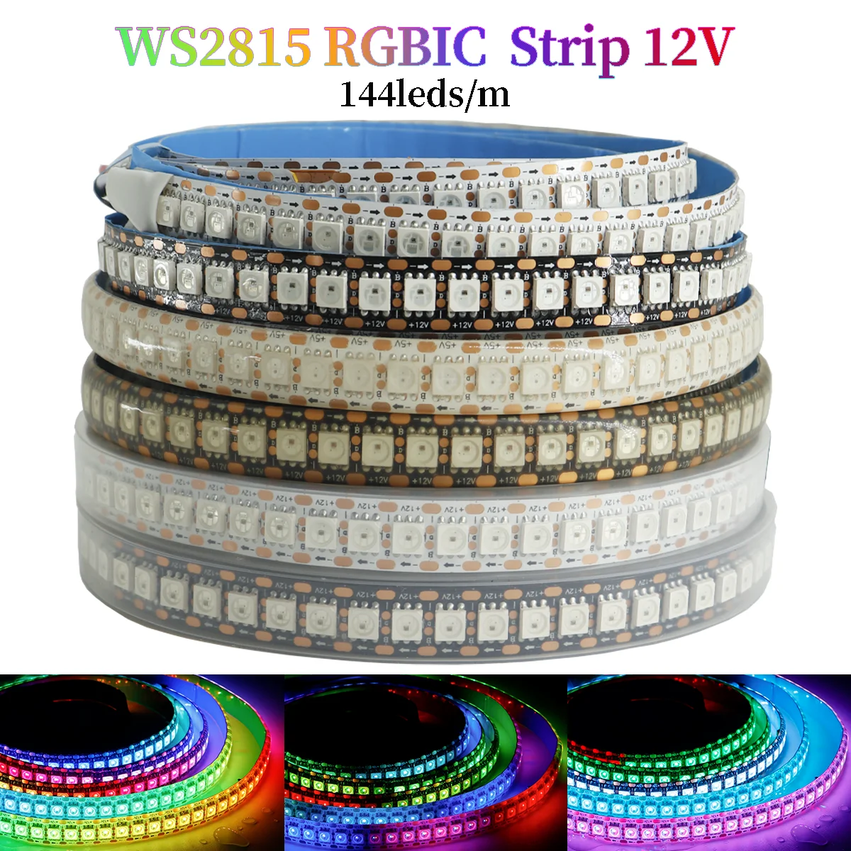 

1-5 м 144 светодиода/м WS2815 цифровая RGB/GRB светодиодная лента пиксельная адресная мечта цвет светодиодные фонари DIY для вывески/сценического украшения 12 В