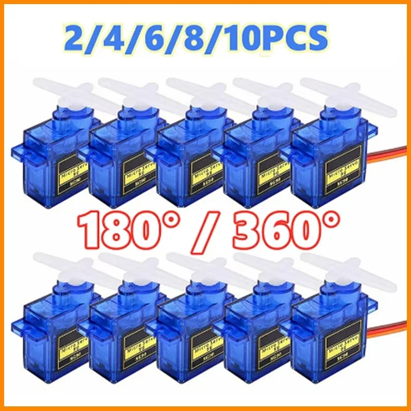 2/4/6/8/10 Pcs Sg90 9g Micro Servo Motor Control For Rc Robot Arm Servomotor Toy Airplane Helicopter Aircraft Models 180°/360°