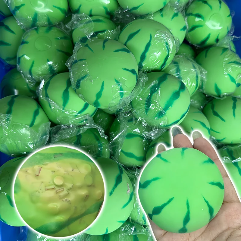 Watermelon Crunchy Squishy Soap Ball Fidget Toy Homemade Watermelon Squeeze Sensory Anti-Stress Toys Festival Gift for Adult