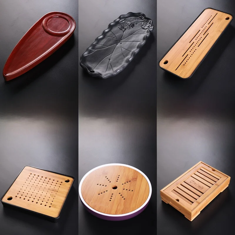 

Portable Outdoor Bamboo Tea Tray Water Storage Simple Design Handmade Chinese Sle Tea Table Home Use Square ape Tea Set