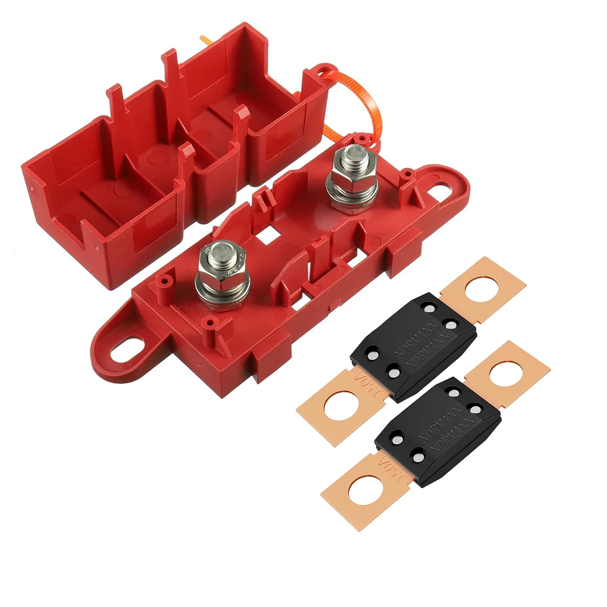 Roter MEGA-Sicherungsblock, ANL-Bolzen-Sicherungshalter, flache Sicherung für Auto, Boot, 80 A, 100 A, 125 A, 150 A, 175 A, 200 A, 250 A, 300 A