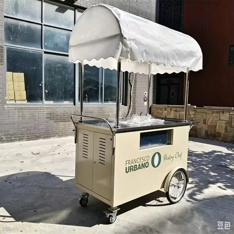 Hand Push Mini Bike Freezer Gelato Cart Trailer For Popsicle Ice Cream Bulk&Custom