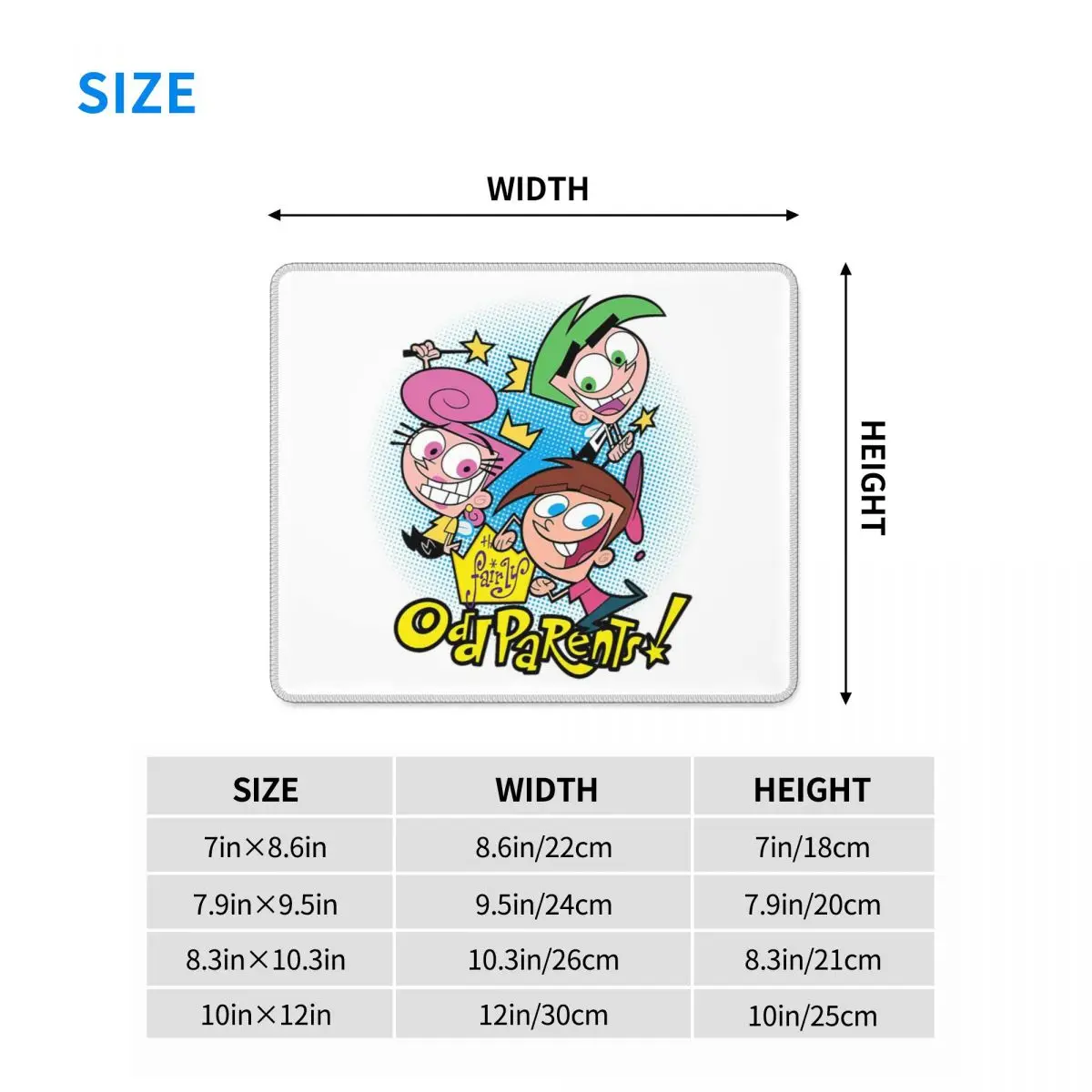 قليلاً من Oddparents Cosmo Mouse Pad لوحة مفاتيح الكمبيوتر ماوس حصيرة الألعاب الكمبيوتر المحمول حصيرة مكتبية ملحقات المكتب مفارش الطاولة