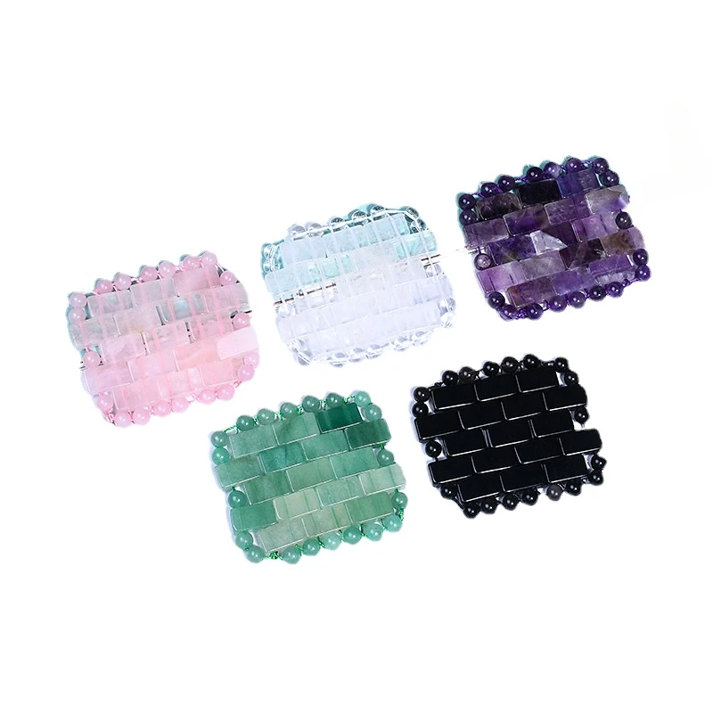 Pink Crystal Jade Massage Eye Patch Jade Eye Mask Eye Cold Compress Spa Eye Patch Jade Eye Mask Square Handcrafted