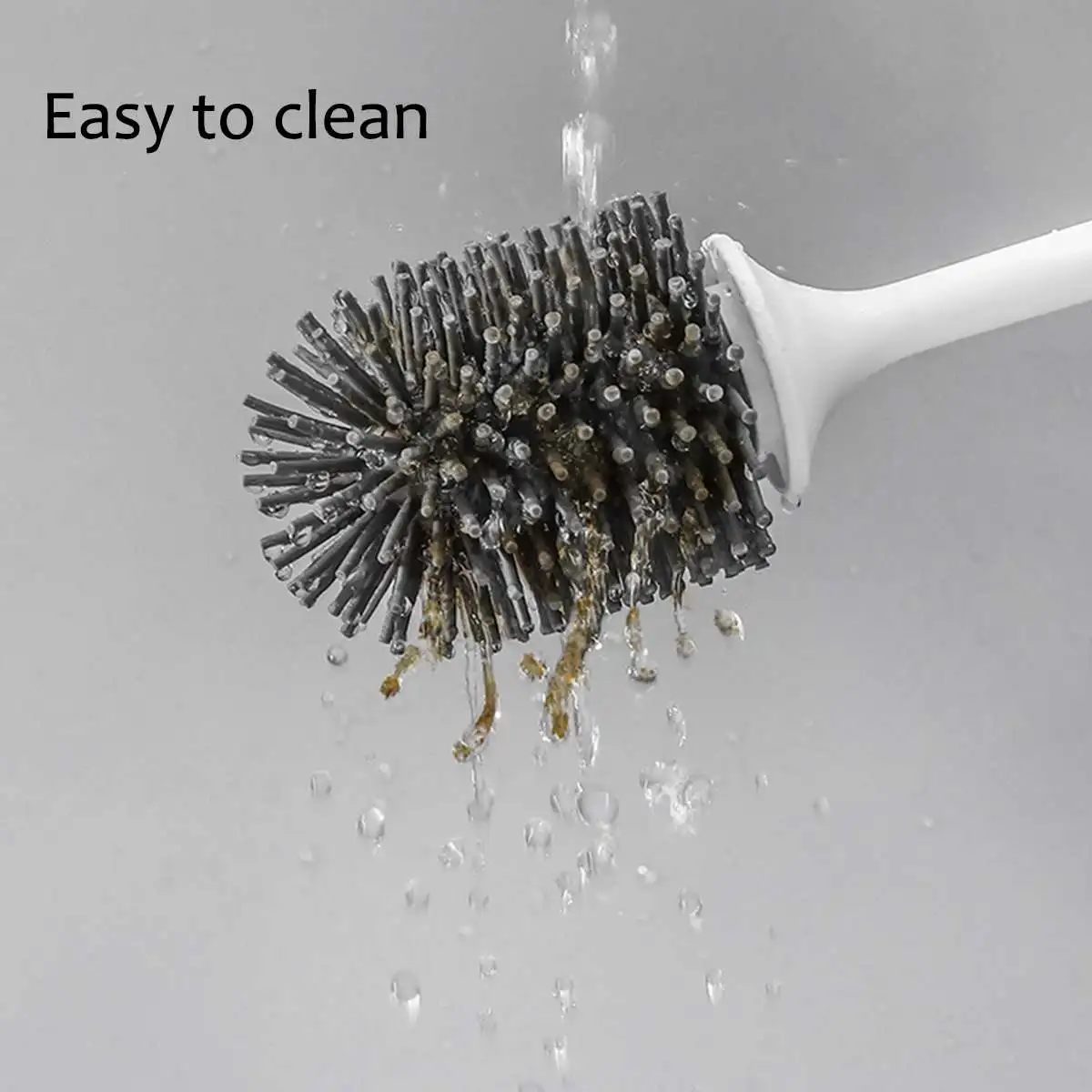 Tpr silicone cabeça escova de vaso sanitário rápida auto drenagem ferramenta limpa parede-montagem ou chão-pé escova de limpeza acessórios do banheiro