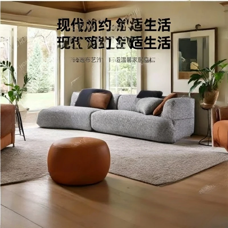 Modern Modular Sectional Sofa, Grey Boucle Fabric Couch for Living Roomz622,330*90*68
