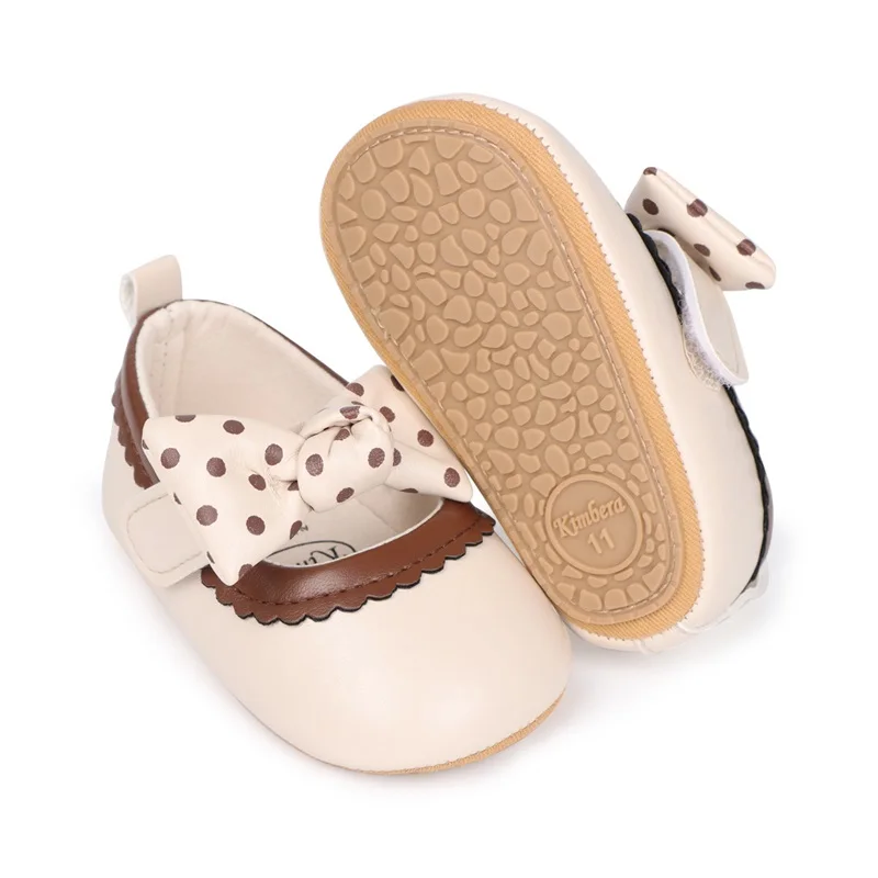 Baby Girl Mary Jane Flats 3D Bow Non-slip Soft Sole Walking Shoes Cute Princess Shoes for Spring Fall