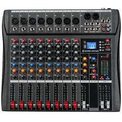 Mezclador de controlador de Dj, tarjeta de mesa de mezcla de sonido de Audio, consola profesional de interfaz de consolas digitales de Pc, equipo profesional de 8 canales