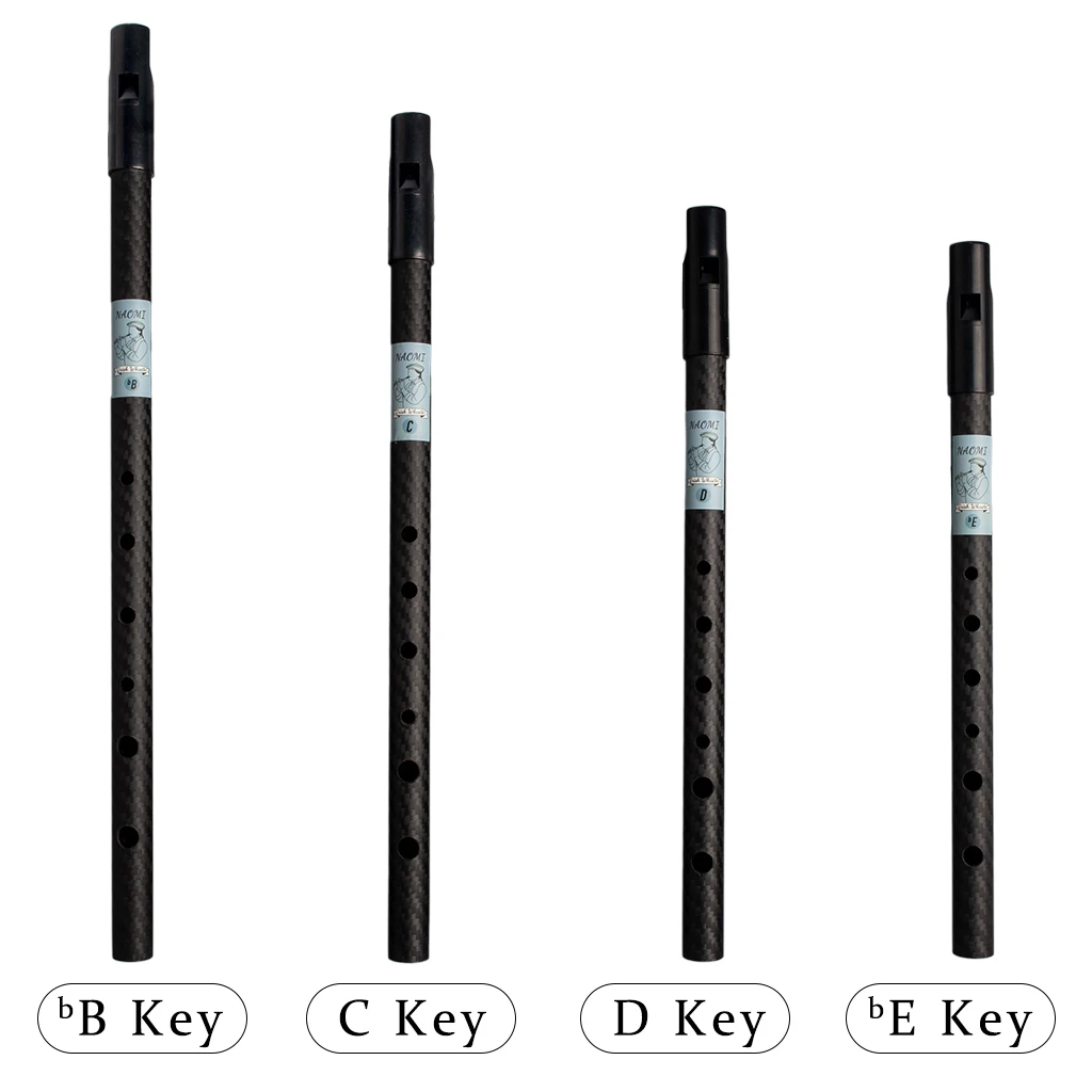 NAOMI Carbon Fiber Irish Whistle Six-holed Flagolet Durable C/D/bB/bE Tin Whistle Penny Whistle Ireland Flute