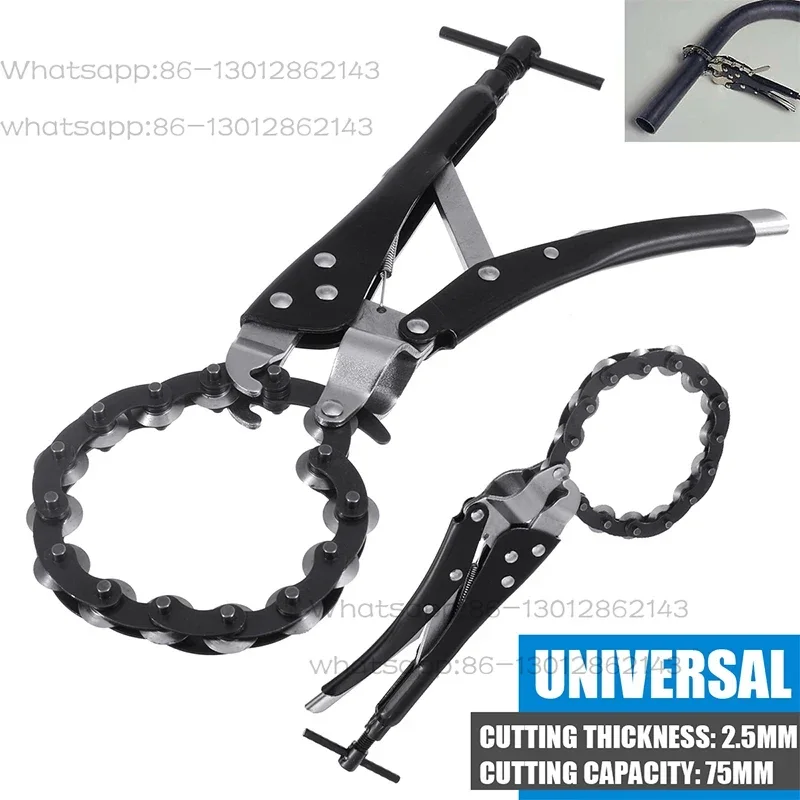 Heavy Duty Chain Pipe Cutter Chain Exhaust Pipe Cutter Tool Multi-Wheel Blade Tail Steel Tubing Cutter Cutting Locking Pliers