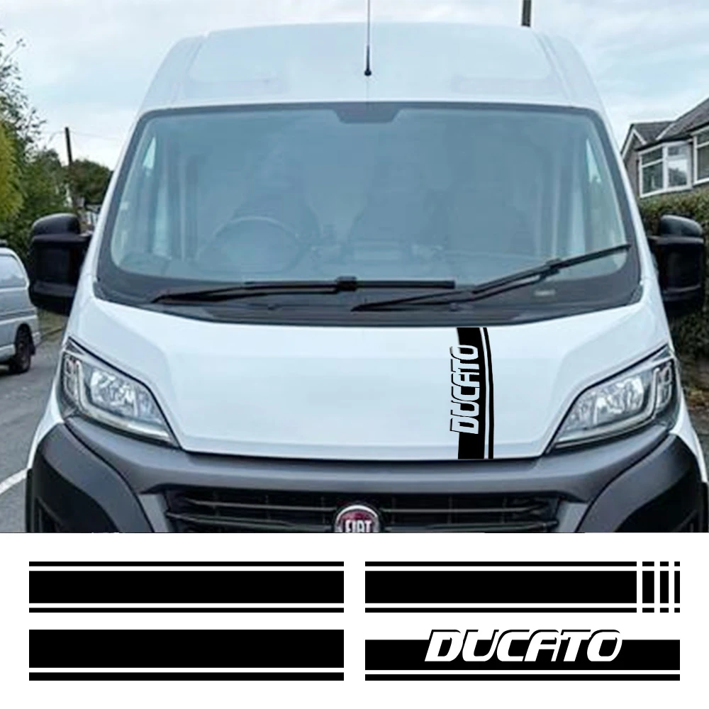 Capa do capô do carro adesivo para fiat ducato maxi iii 8 35 capmer carga van gráficos listras capô decalque corpo automático decoração de vinil