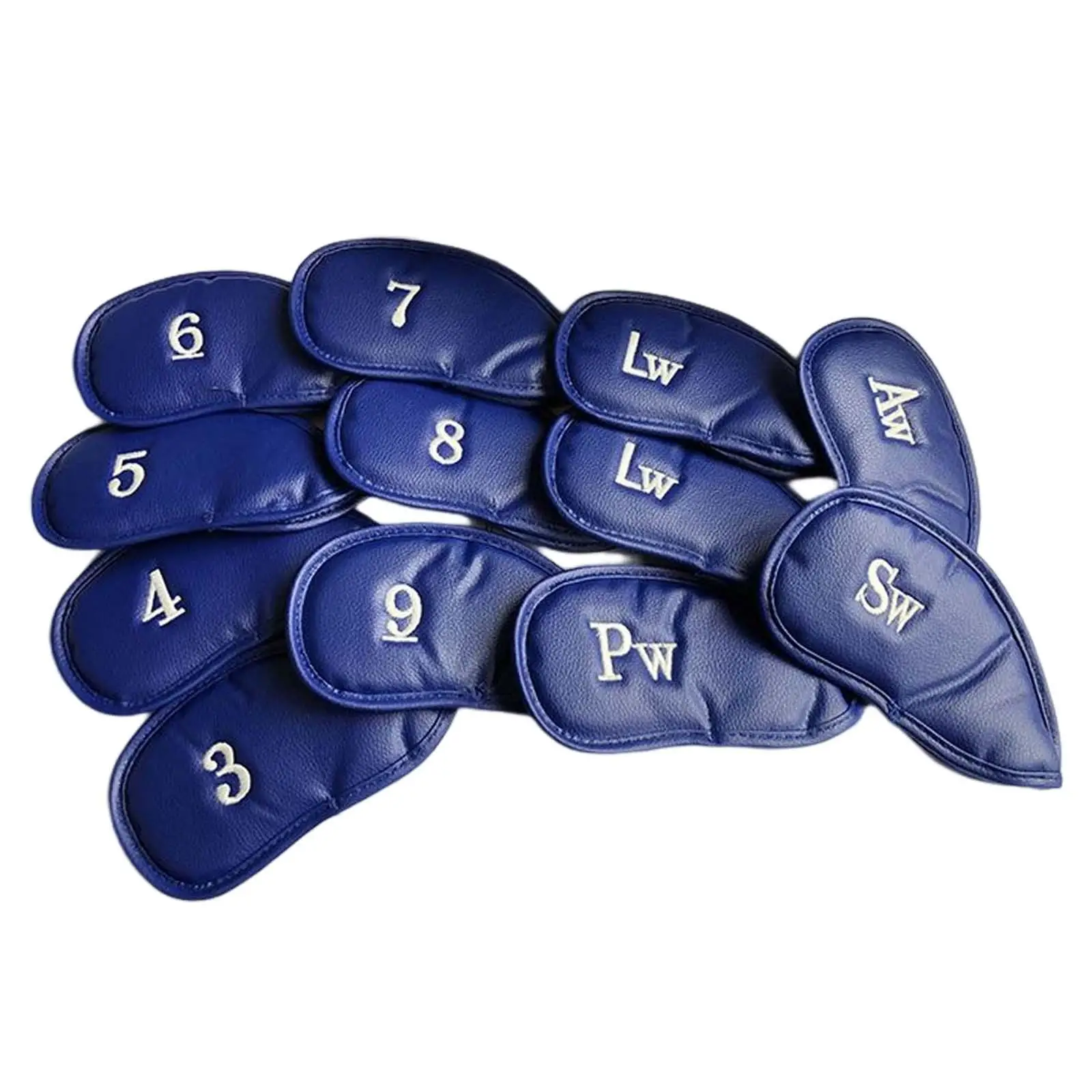 12Pcs Golf Club Covers Waterproof 3,4,5,6,7,8,9,A,S,P,L,L Embroidered Club Label Golf Iron Covers Set