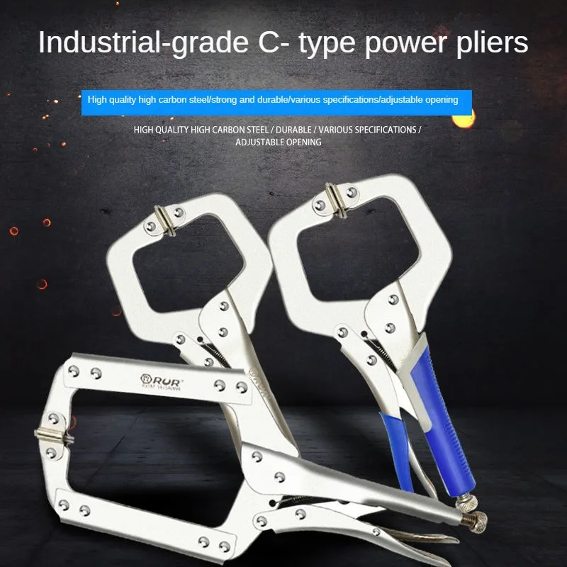 RUR Multi-function Pliers Industrial C-type Pressure Plier Heavy-duty Clamp Tools 6/9/11/14/18 Inch Woodworking Fixed Pliers