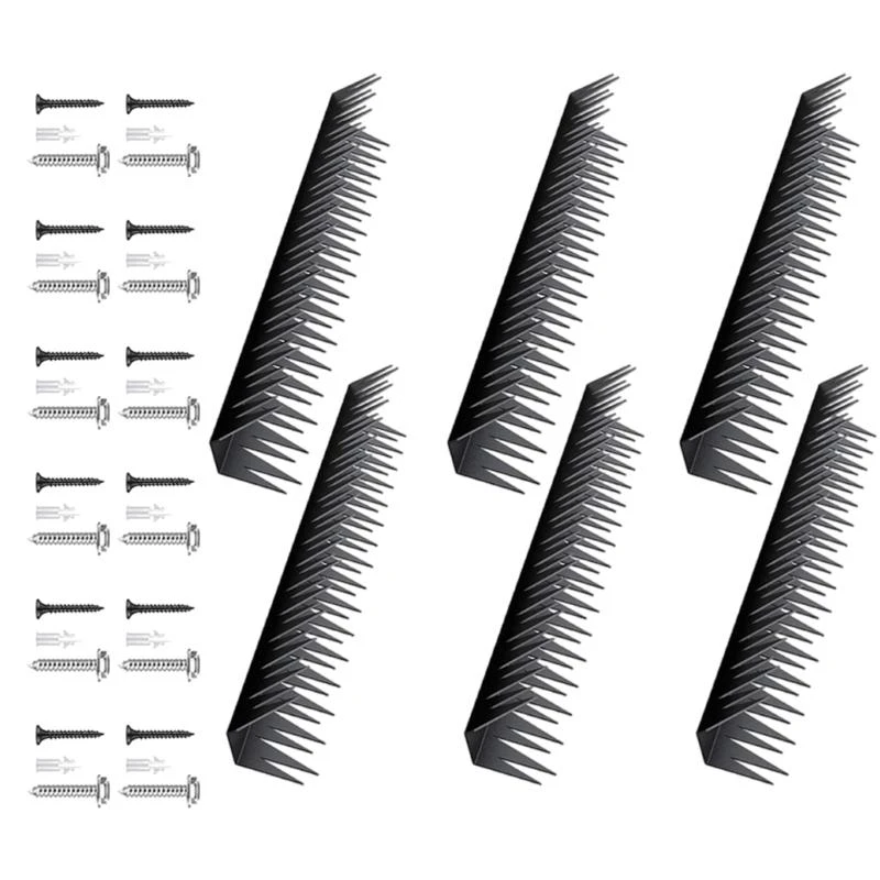 

6Pack Metal Security Fence Spikes Weatherproof AntiClimb Roof Bird Cats Prevent Spikes for Residential and Commercial