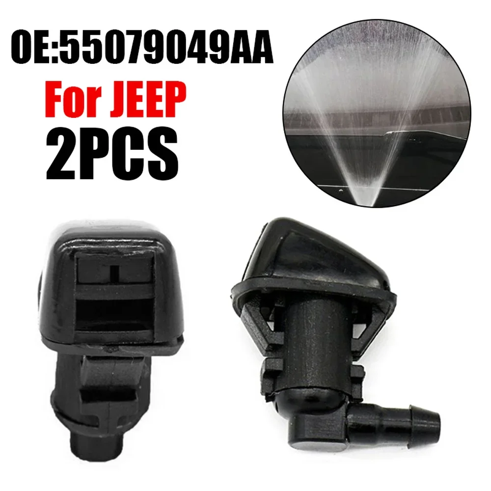 2Pcs Car Front Windshield Wiper Washer Jet Nozzles For Jeep Grand Cherokee Commander WK 2005-2011 Liberty Dodge Nitro 55079049AA