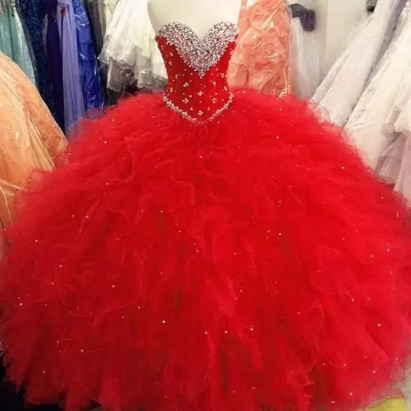 Vestidos de festa de cristal, vestido de baile, vestido Quinceanera, brilhante, até o chão, forçado, 15 anos, luxo