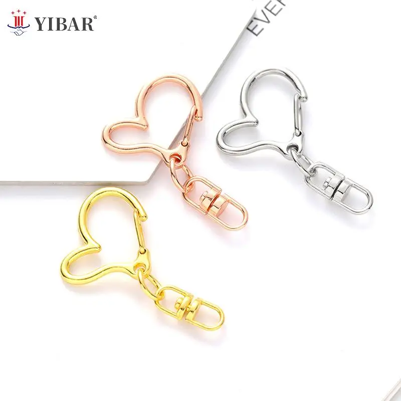 10pcs New Cute Heart Key Chain Key Ring Keychain DIY Accessories Lobster Clasp Wholesale