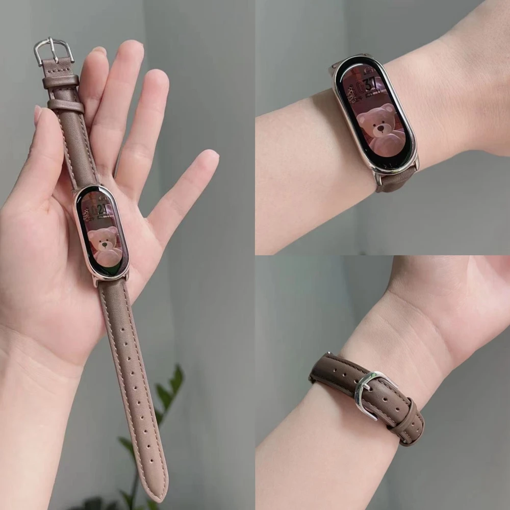 Xiaomi Band 9 Leather Watch loop with Xiaomi Band 8 New Design Band Xiaomi Smart Band 8 NFC Band Xiaomi 8 Accessories