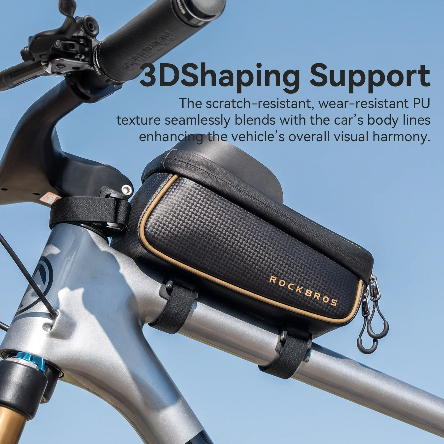 ROCKBROS Bike Top Tube Bag Waterproof Touchscreen Bicycle Front Frame Bag Bike Phone Storage Pouch for MTB Road Bike Accessories