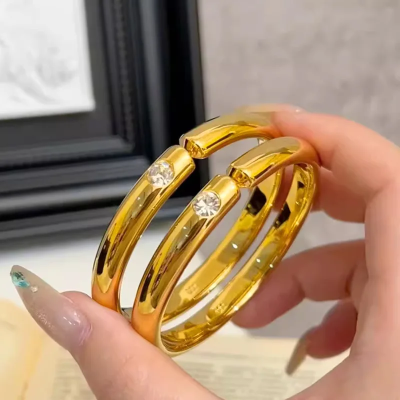 Femininity all kinds of senior sense  pigment ring bracelet 9999gold